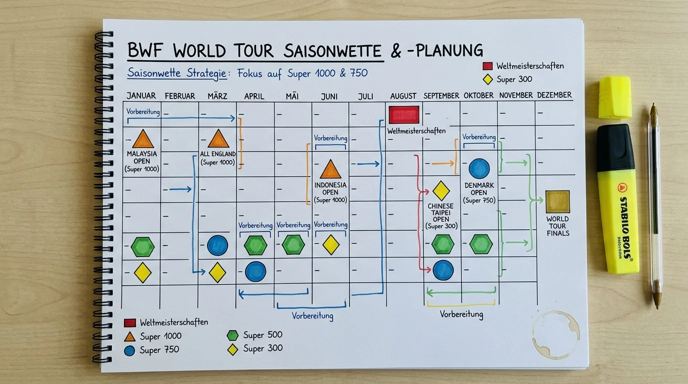 Badminton Saisonwette auf die Jahreswertung 2026, BWF World Tour Finals als Langzeit-Outright