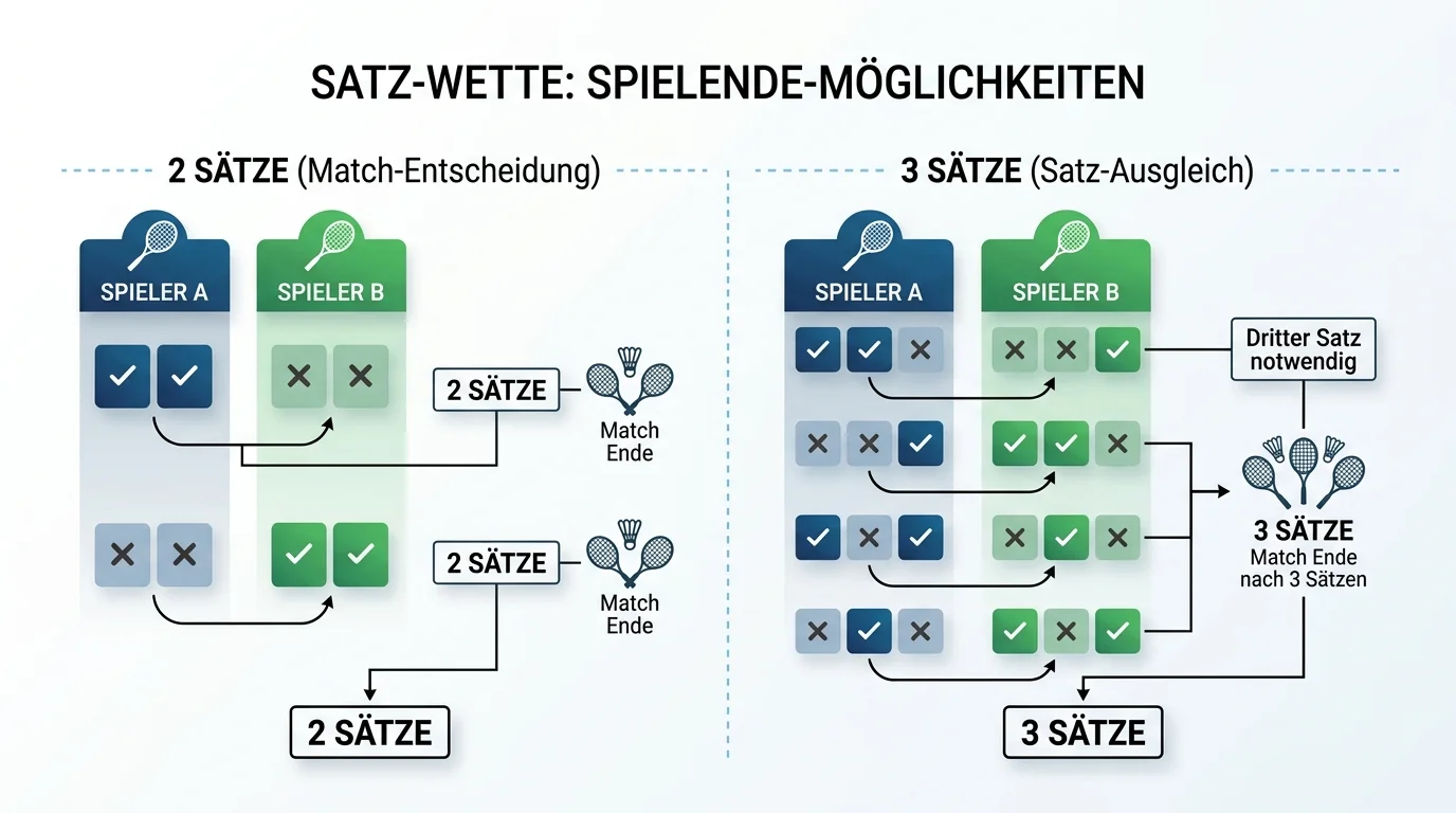 Satzwette Über/Unter bei Badminton, Entscheidungsfaktoren für 2-Satz vs. 3-Satz-Wette