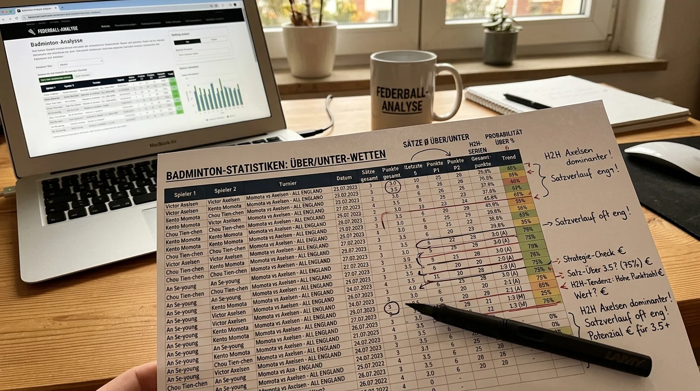 Statistik-basierte Strategie für Badminton Über/Unter Wetten, Head-to-Head Daten und Quotenvergleich