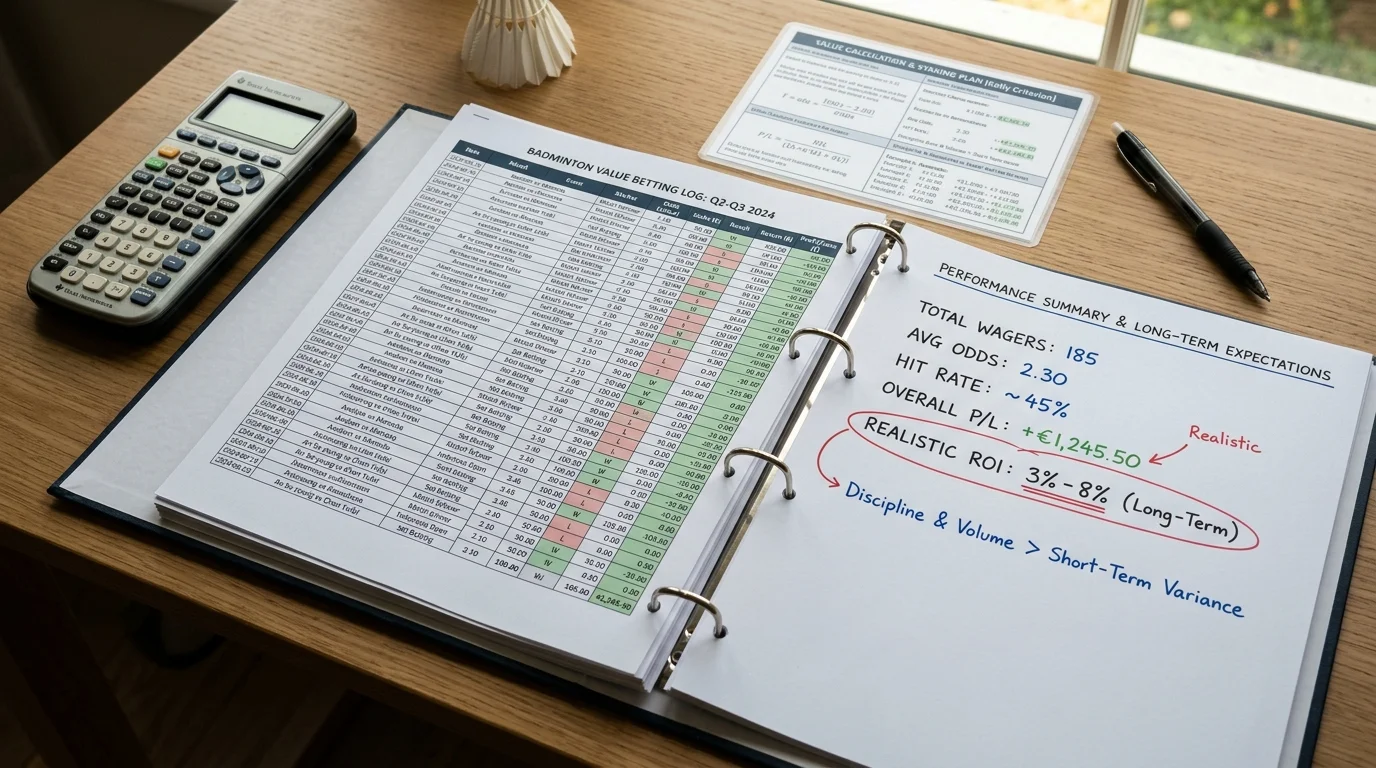 Realistische Erwartungen beim Badminton Value Betting, langfristiger ROI und notwendige Wettdisziplin