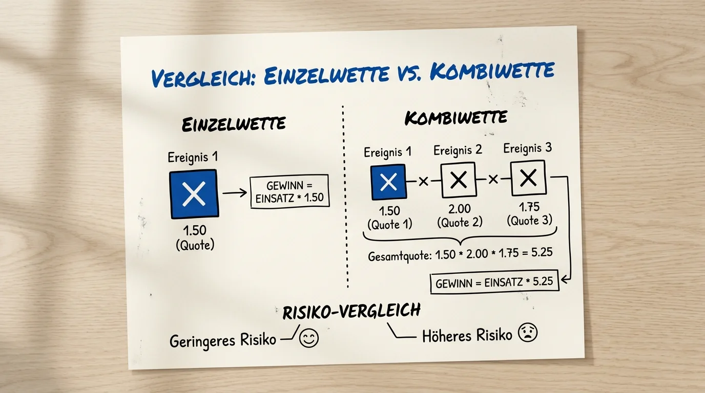 Vergleich Einzelwette vs. Kombiwette bei Badminton-Sportwetten, Risiko und Quotenstruktur für Anfänger