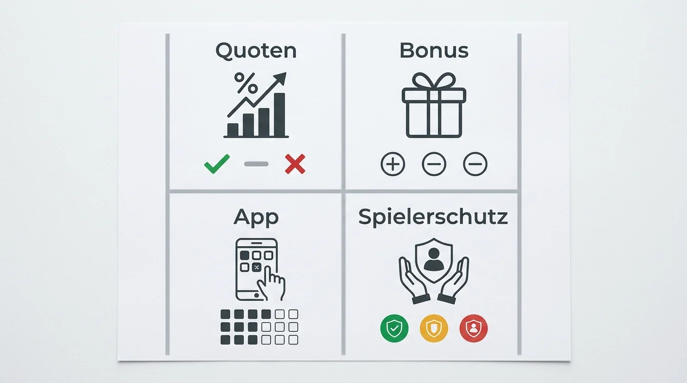 Entscheidungskriterien für die Wahl des besten Badminton-Buchmachers 2026, Quoten, Bonus, App und Spielerschutz