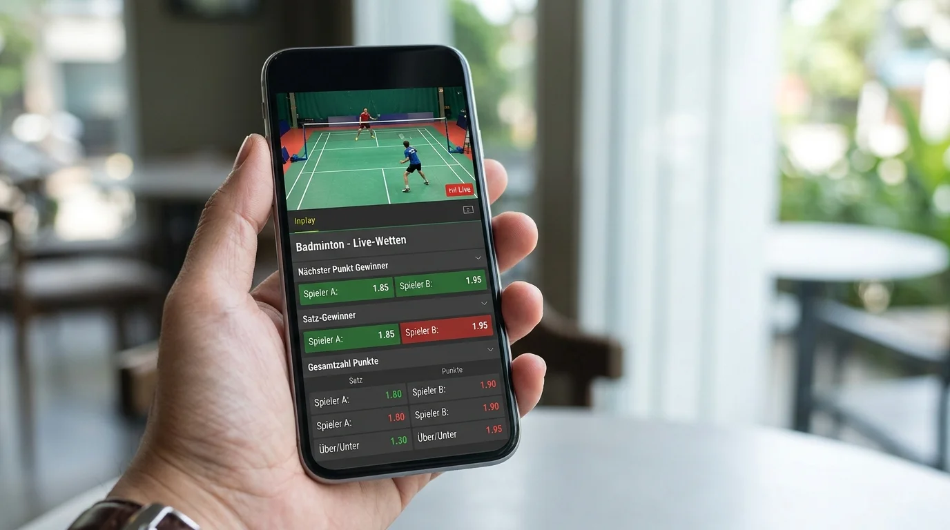 Badminton Live-Wetten App Vorteil, wie schnelle mobile Plattformen den Einstiegszeitpunkt bei In-Play-Wetten verbessern