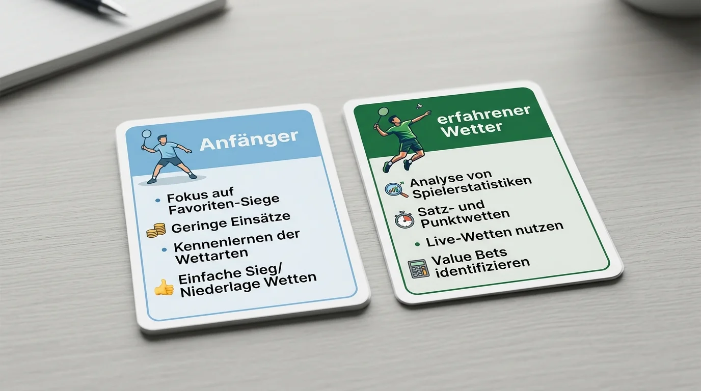 Bonusauswahl nach Wettstil bei Badminton-Sportwetten, Einsteiger- und Profi-Strategien für Willkommensbonus