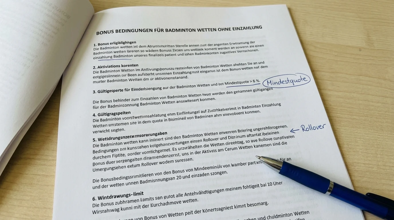 Bonusbedingungen für No-Deposit-Sportwettenangebote, Mindestquoten und Rollover erklärt