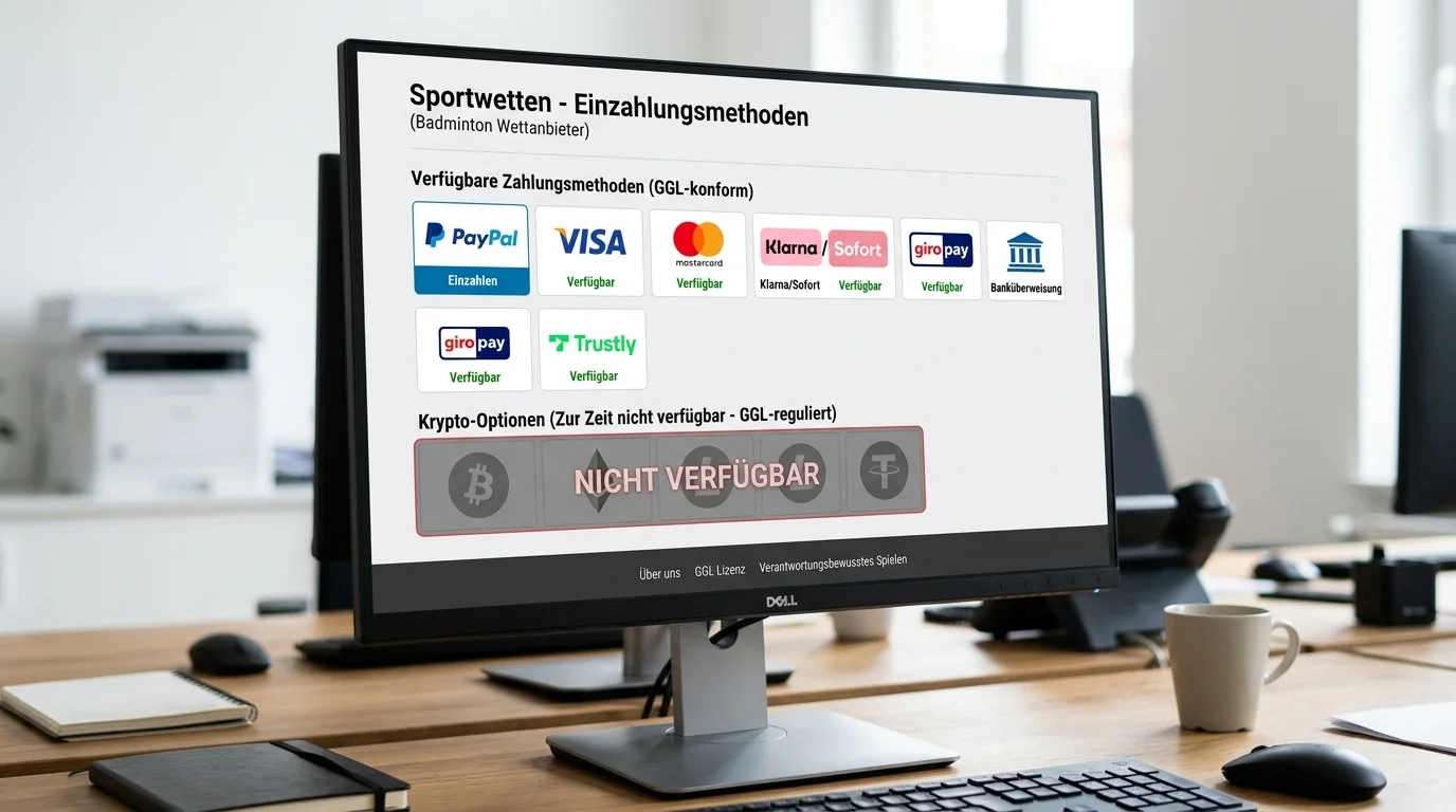 Kryptowährungen bei Sportwettenanbietern für Badminton-Wetten, Verfügbarkeit bei GGL- und Curacao-lizenzierten Buchmachern