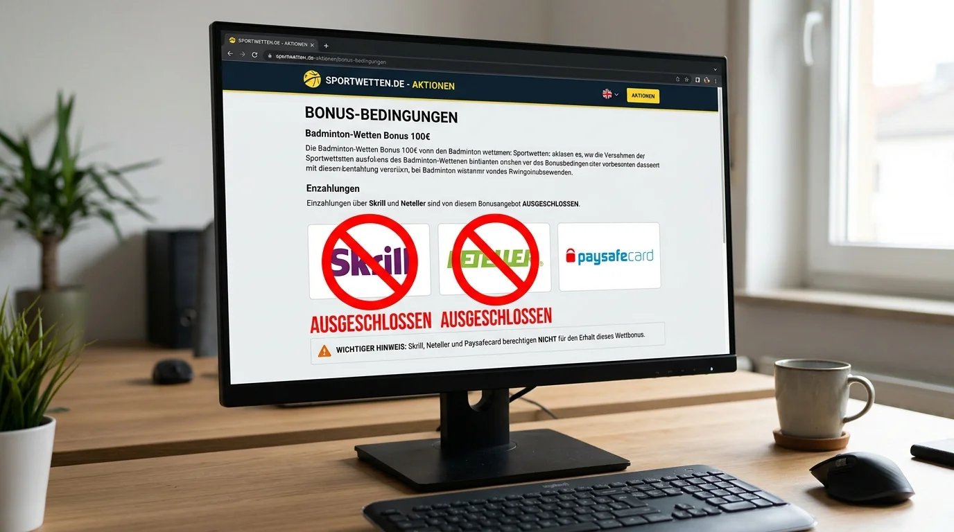 Skrill und Neteller Ausschluss vom Sportwetten-Bonus bei deutschen Badminton-Wettanbietern, warum E-Wallets oft nicht qualifizieren