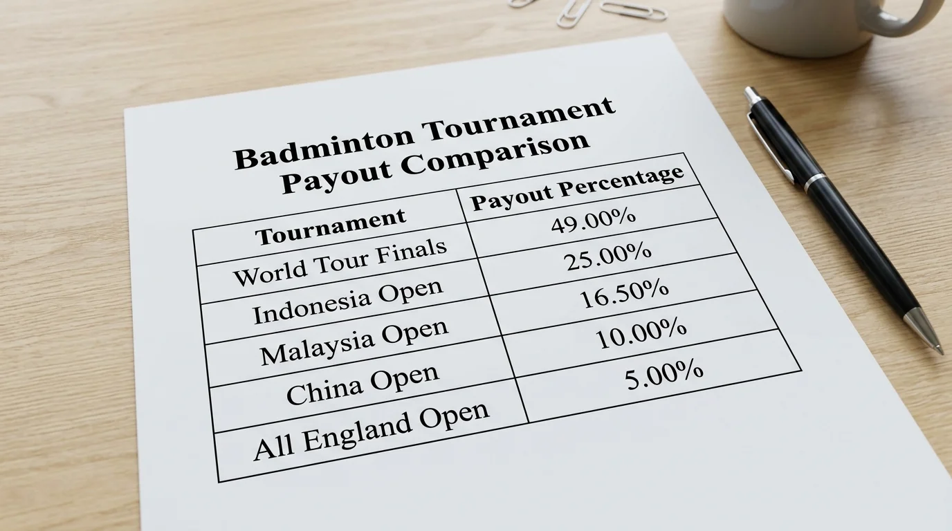bet365 Badminton Auszahlungsquoten nach Turnier im Vergleich, World Tour Finals bis All England Open 2026