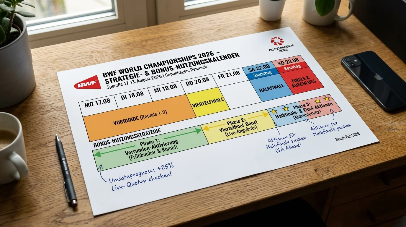 Willkommensbonus zur BWF World Championships 2026 optimal einsetzen bei deutschen Sportwettenanbietern