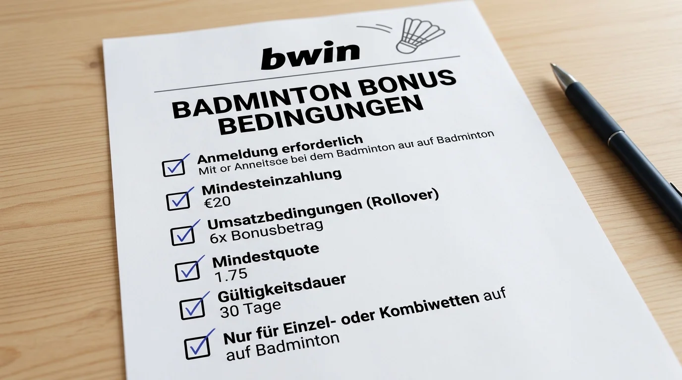 bwin Bonusbedingungen für Badminton-Wetter, Rollover, Mindestquote und Verfallsdatum im Detail