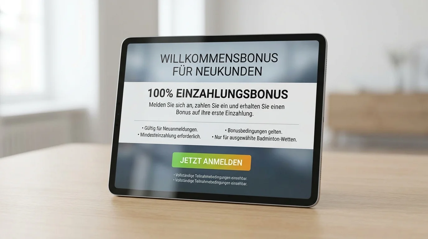 bwin Willkommensbonus Struktur 2026, Einzahlungsbonus Badminton mit Bonusbedingungen im Detail