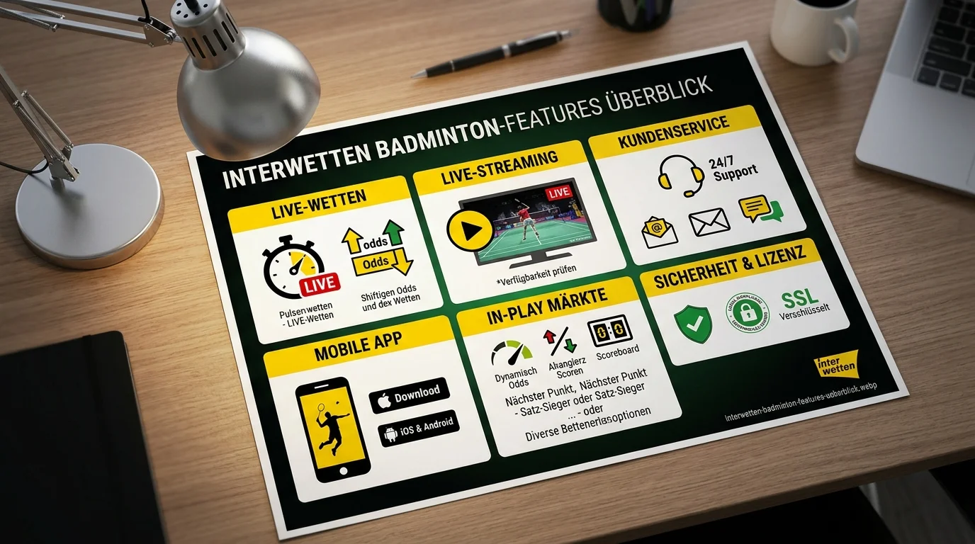 Interwetten Badminton Features, Live-Wetten, App-Qualität und Kundenservice im Überblick