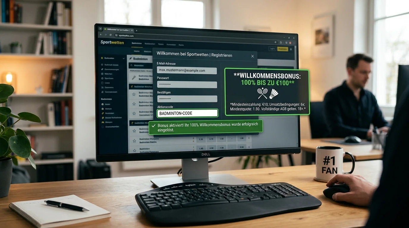 Sportwetten Bonuscode Funktionsweise für Badminton-Wetter, wie Aktionscodes Willkommensboni bei GGL-Buchmachern aktivieren